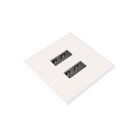 Axessline Micro Square - 2 USB-A laddare 10W, vit